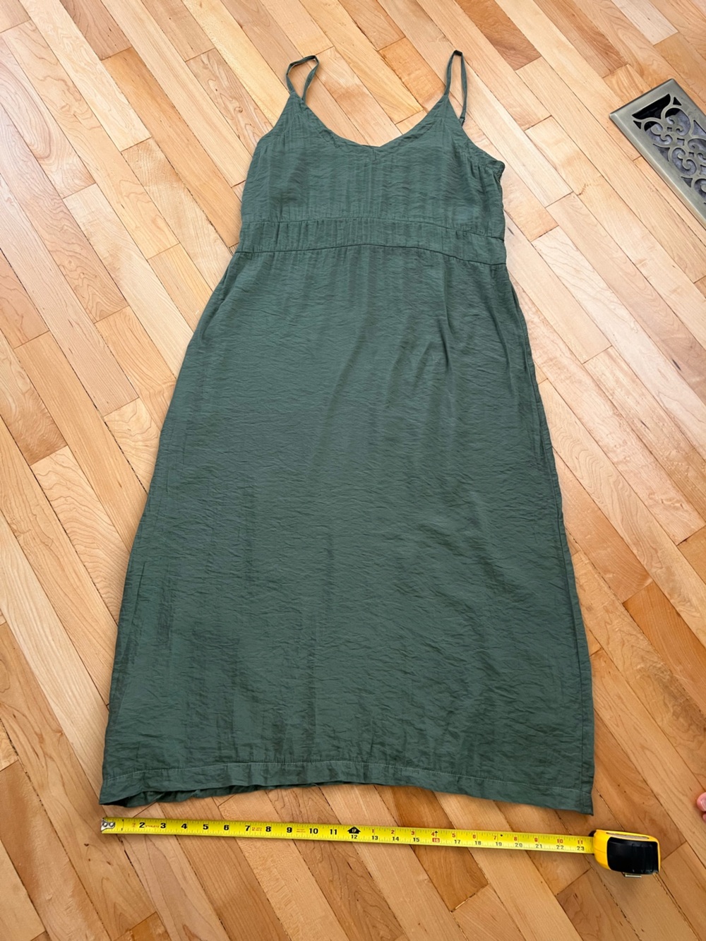 LACAUSA Alma Seaweed Spaghetti Strap Midi Slip Dress